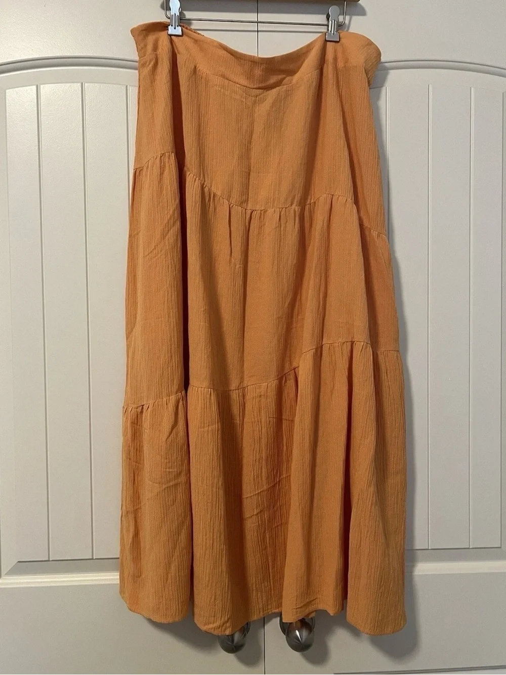 Soft Surroundings Apricot Tan Orange Madison Gauze Long Maxi Skirt Size XXL